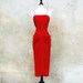 1940s / 1950s wiggle cocktail dress- red hot bombshell 40s party dress- medium