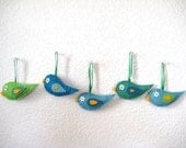 Felt Birds, Assorted House Ornaments, set of 5 pieces
