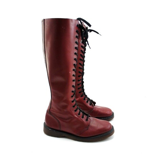 Dr Martens Tall Lace Up Boots / Vintage NaNa Docs / Fashion Combat for a Women's size 7 UK / 9 US