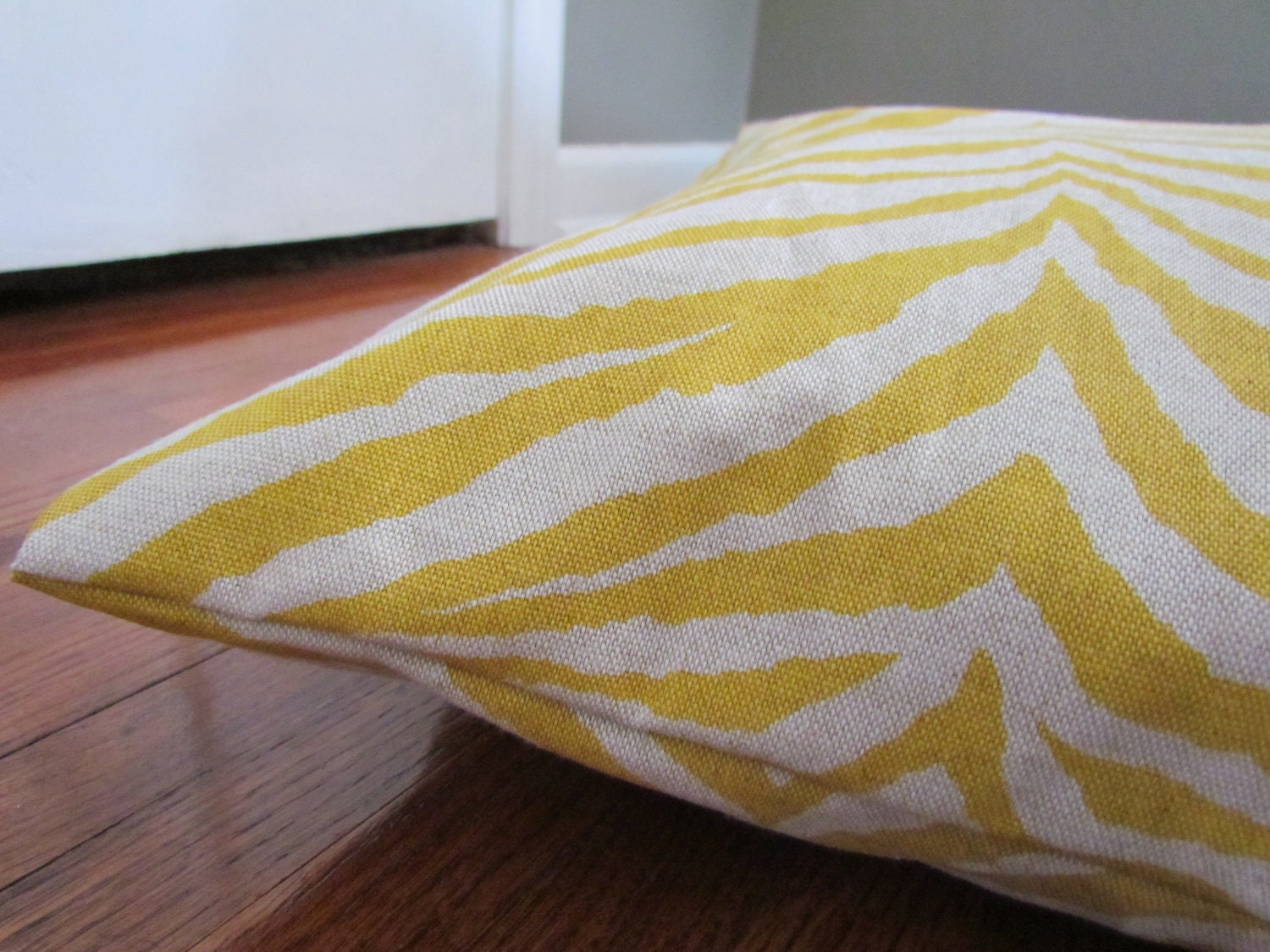 Yellow/Oatmeal Zebra Pet Bed Dog Duvet Cover-Large