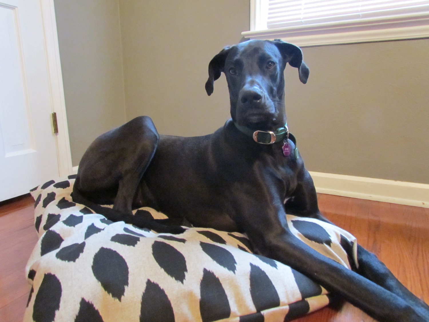 Black/Denton Ikat Pet Bed Dog Duvet Cover-Medium