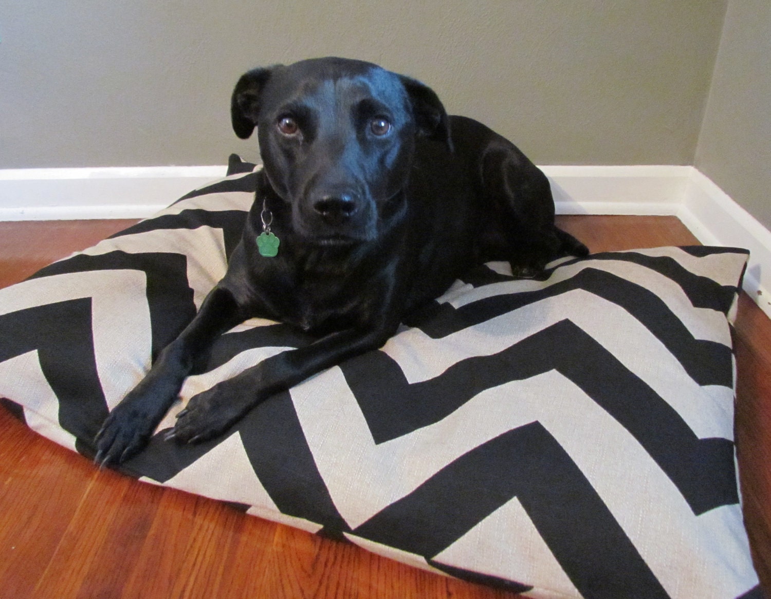 Black/Denton Chevron Pet Dog Duvet Cover-Large