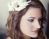 natural tones feather fascinator