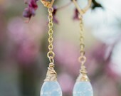 milky white glass teardrops