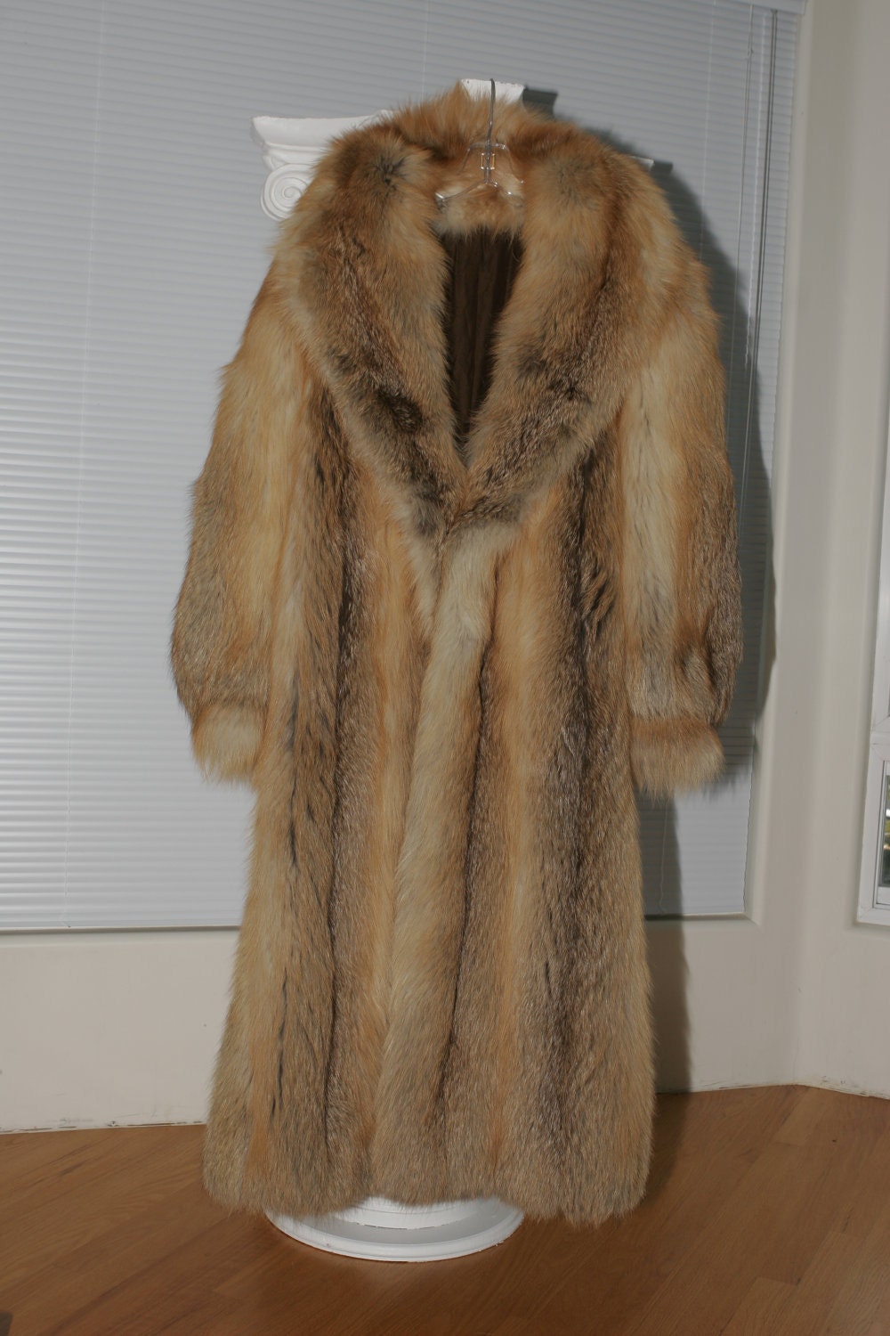 Red Fox Fur Coat Full Length by ThatVintageCharm on Etsy