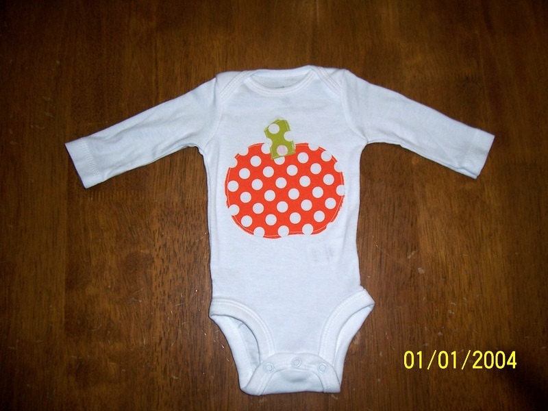 Fall Halloween Pumpkin Onesie Any Size newborn to 24 months onesie or shirt size 2 4 or 6