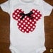 Minnie Mouse Onesie Size newborn to 24 month onesie or size 2 or 4 shirt