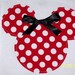 Minnie Mouse Onesie Size newborn to 24 month onesie or size 2 or 4 shirt