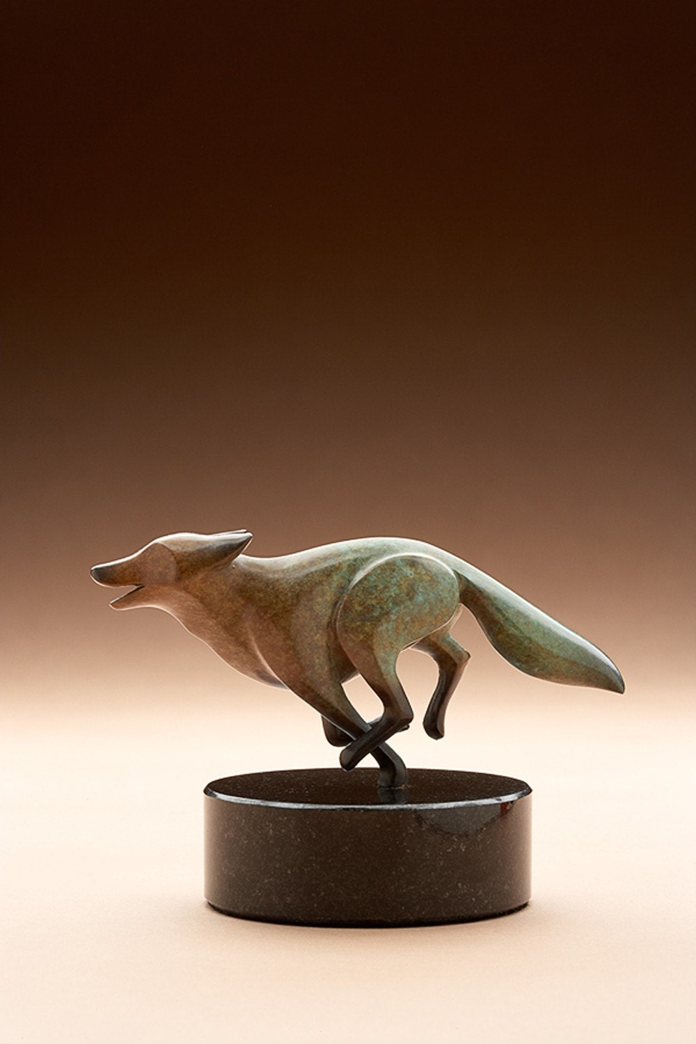 bronze fox, rust / turquois patina limited edition - Michaeltatom