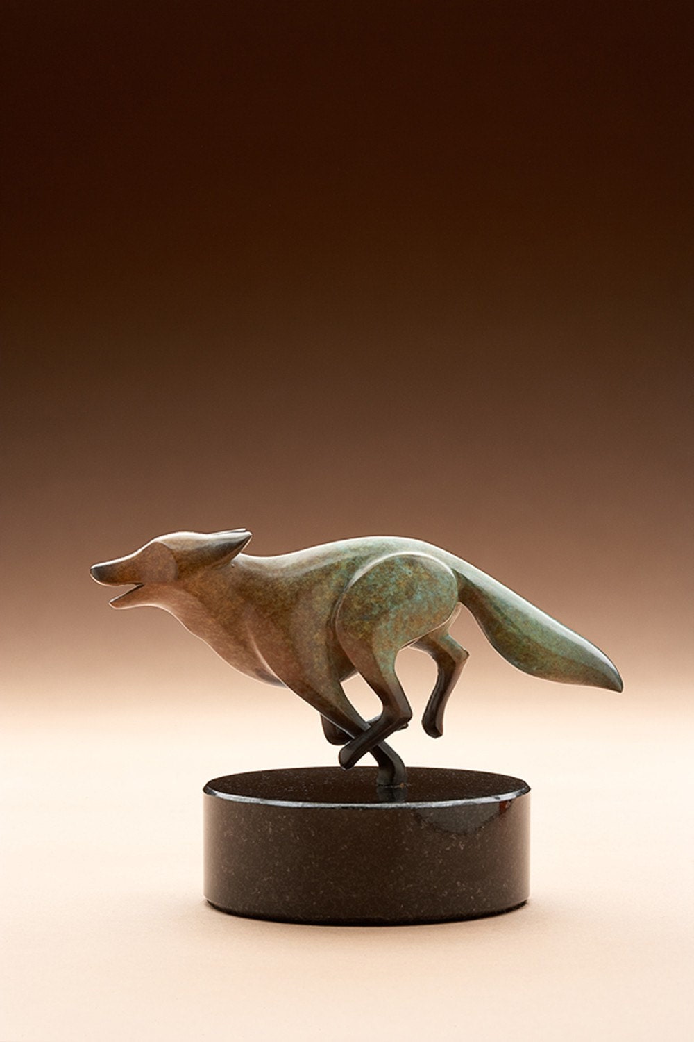 bronze fox, rust / turquois patina limited edition