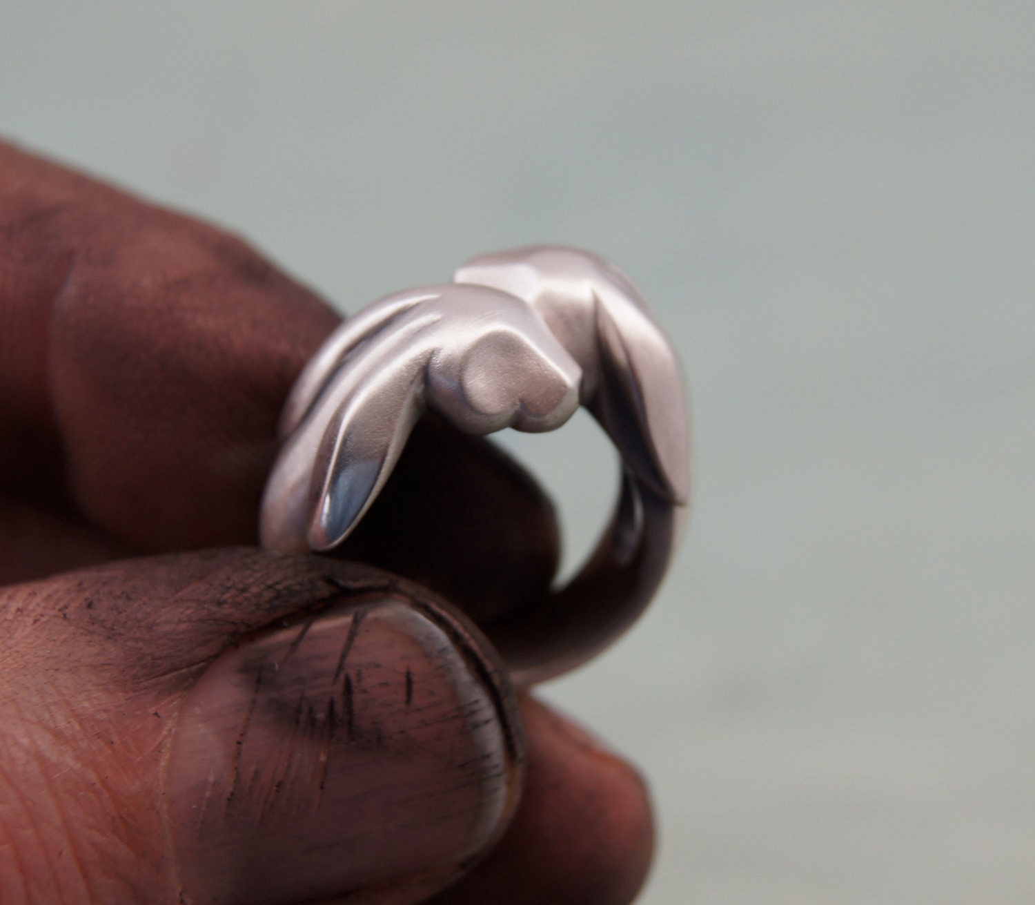 sterling silver lopp earred bunny ring