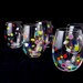 Blown Glass Tumbler Retro Polka Dot Colorful Juice Glasses Summer Entertaining