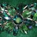 Green Vintage Rhinestone Brooch 1950s