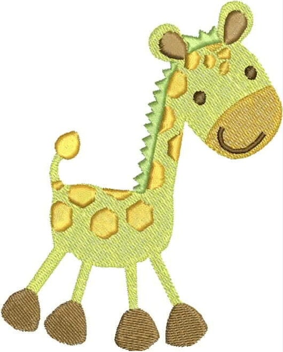 Items similar to baby giraffe embroidery design baby animal cute