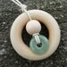 Nursing Necklace - Wood Ring and Handmade Glass Pendant