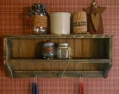 Primitive Rustic Antique Black Wall Shelf