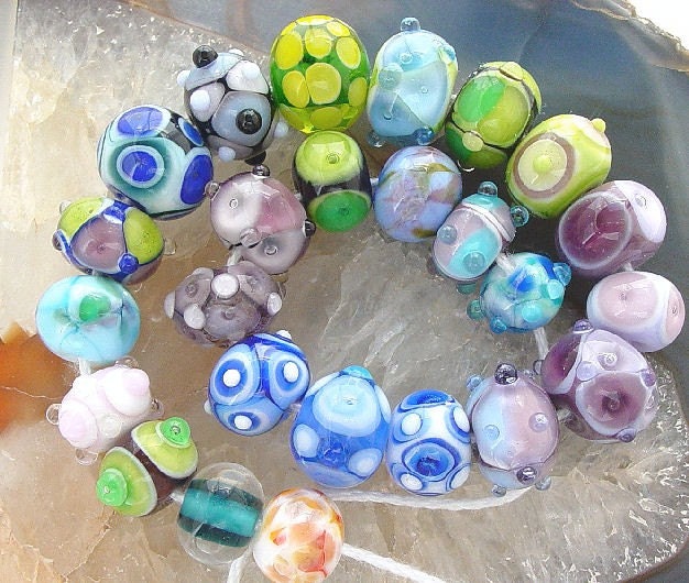 Poet's Mix - Set of 25 Lampwork Beads