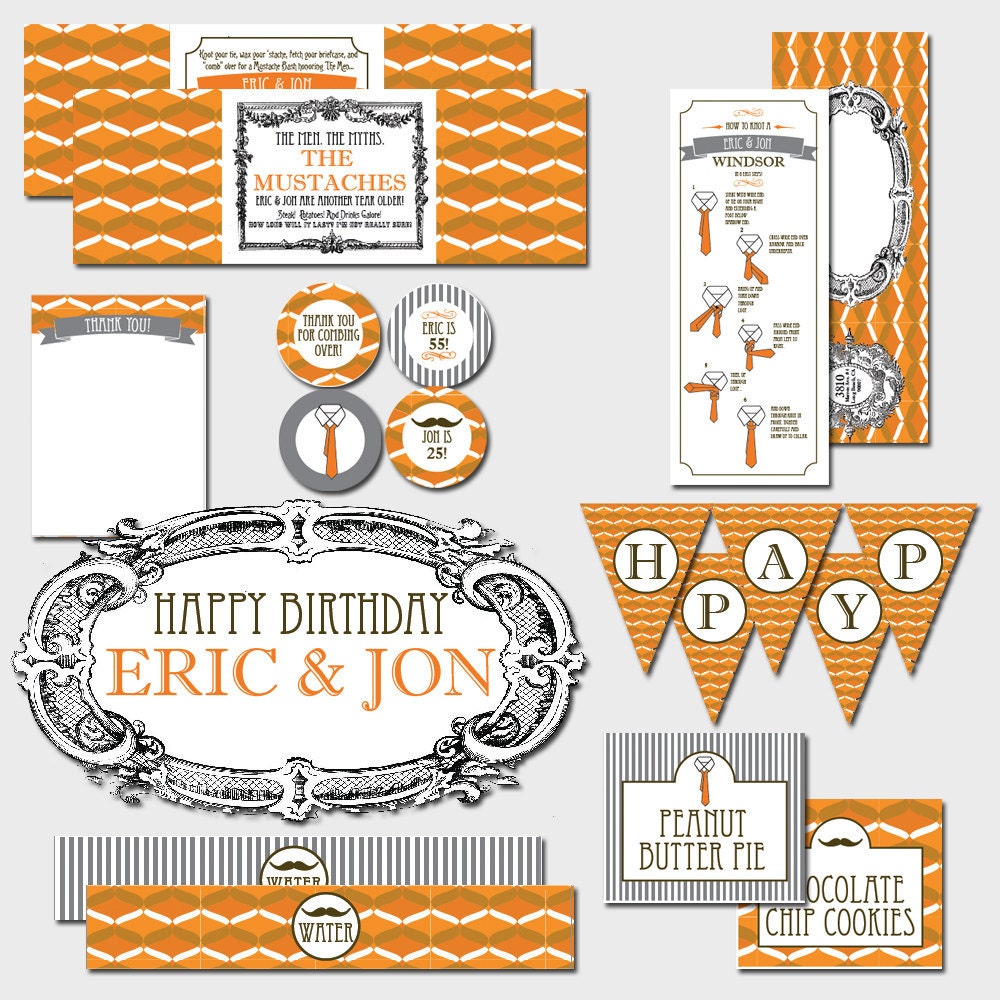 PRINTABLE PARTY COLLECTION - Little Man, Mr. Man, Mustache Bash Theme Party - Cakes Likes A Party