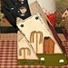 knife block hand painted wooden primitive salt box house willow tree