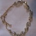 Vintage Aurora Borealis Rhinestones Necklace Goldtone Scrolls