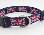 Adjustable Dog Collar Union Jack British Flag