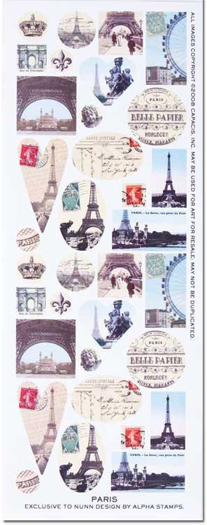 Paris COLLAGE Sheet - Nunn Design - Alpha Stamps
