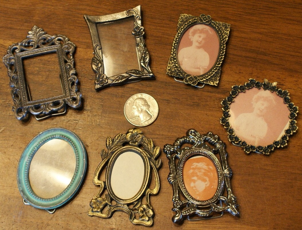 7 Vintage Miniature Pewter Frames By Danielsvintage On Etsy