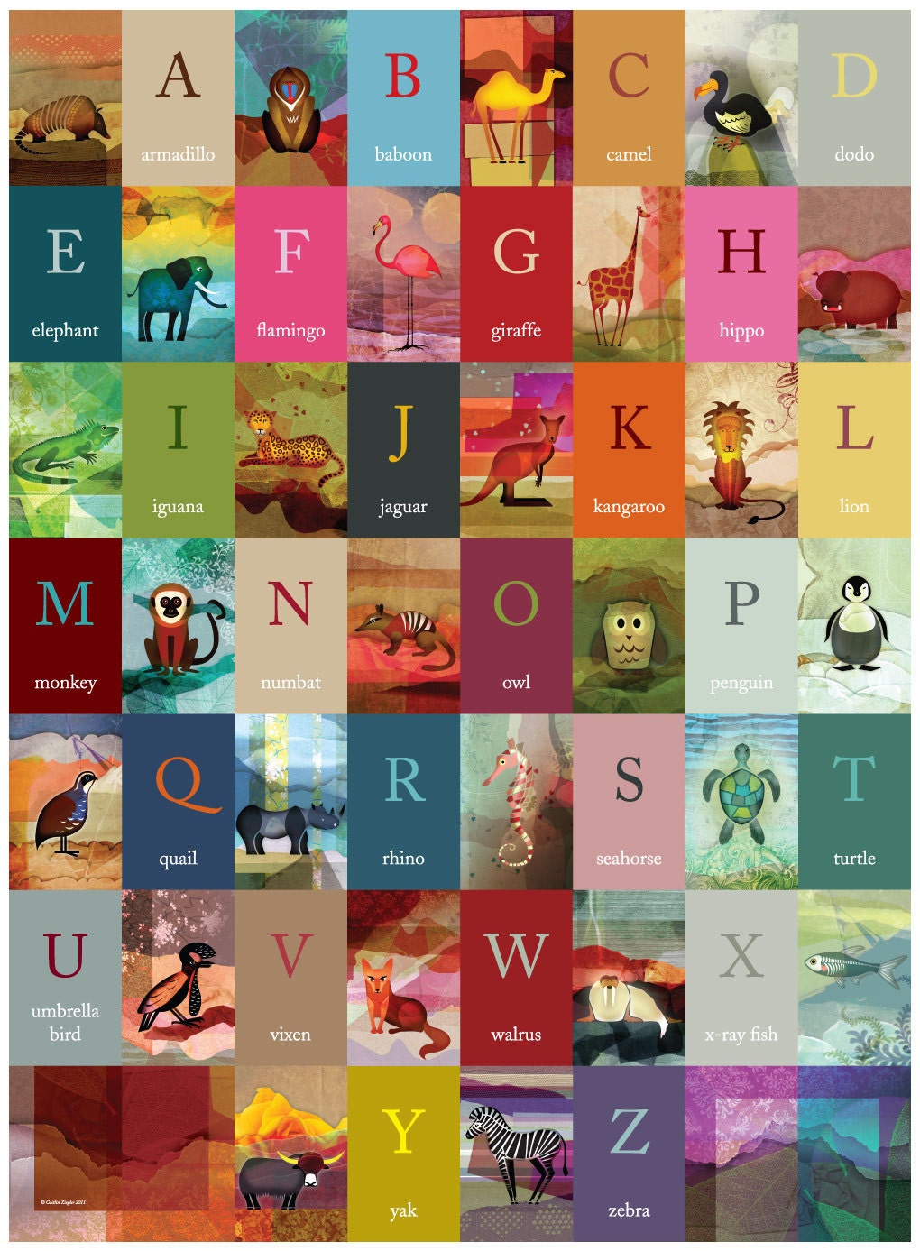 Animal A-Z poster, A1 size