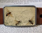 busy bees belt buckle, vintage inspired, shabby chic 284