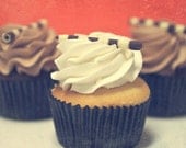 Food photography, 8x10 photograph cupcakes vanilla chocolate orange