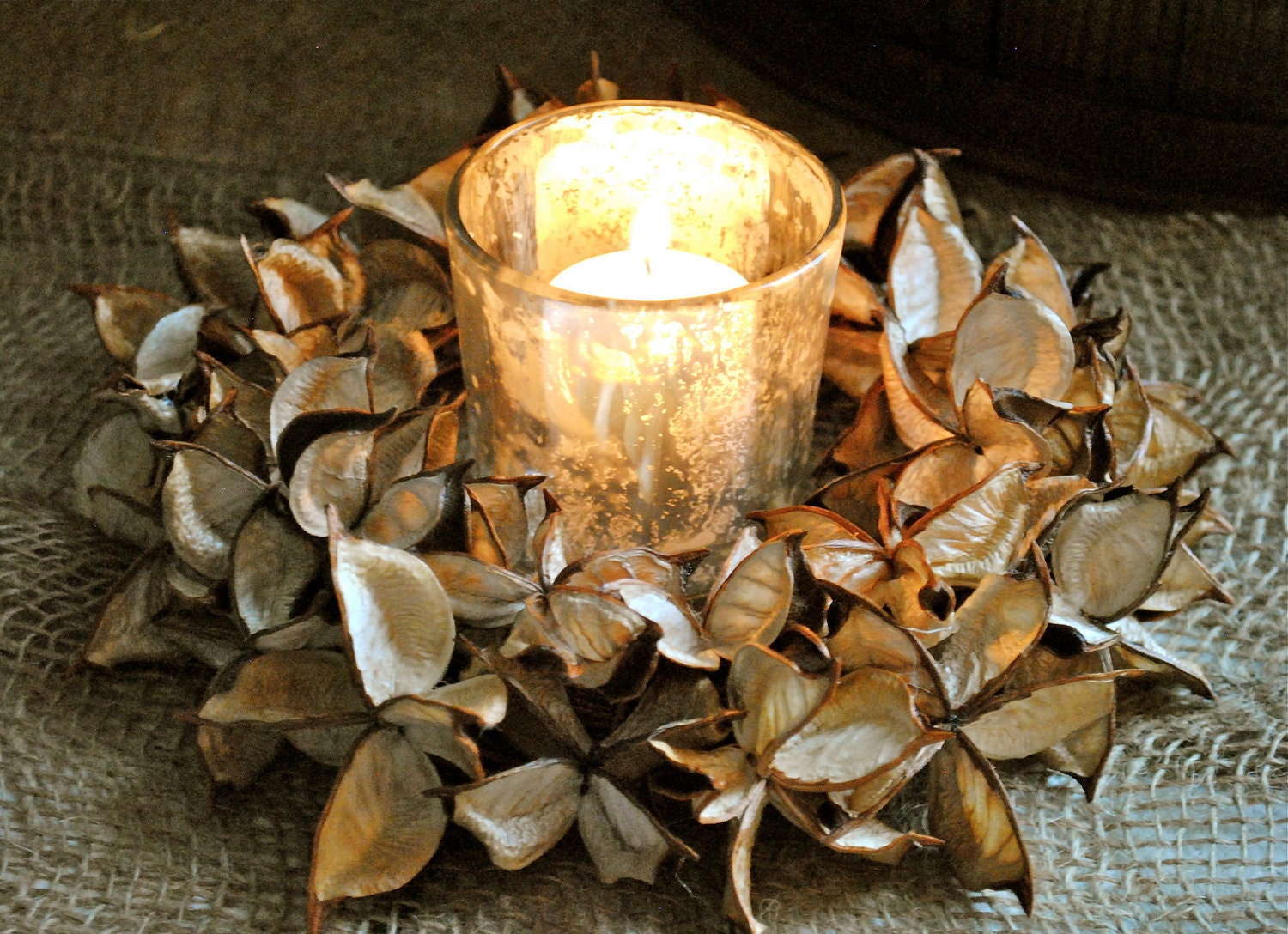 Cotton Bur Wreath - Natural Cotton Bur - Raw Cotton - Candle Ring - Wedding - Centerpiece - Home Decor - 8"