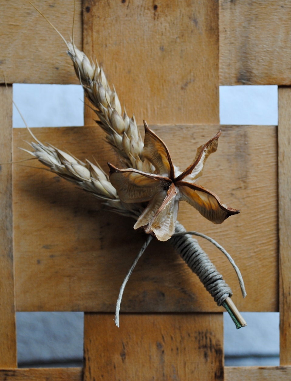 Cotton Boll Boutonniere - Natural Cotton - Raw Cotton - Wedding - Groom - Groomsmen