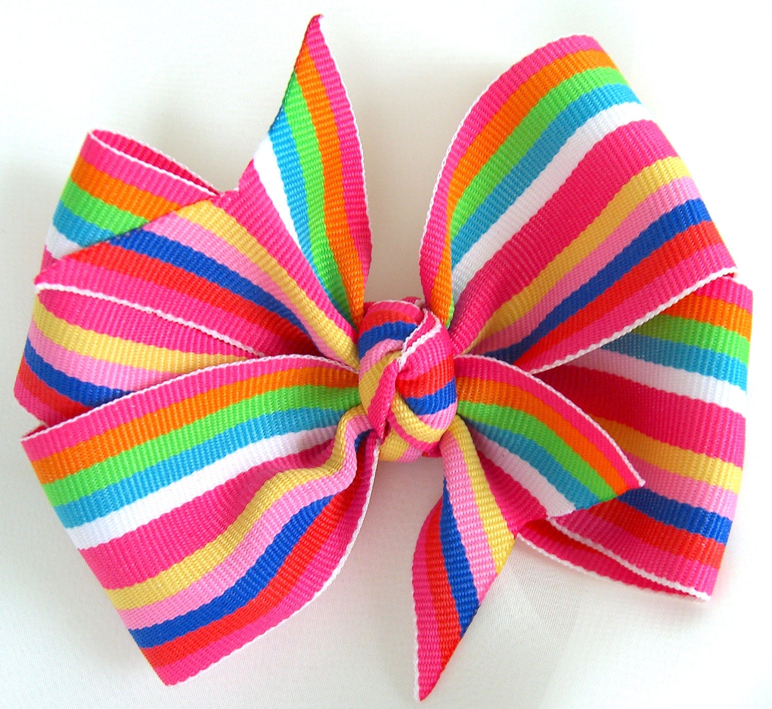 Striped 4" hair bow