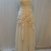Reserved Listing for Veronika : Custom Made Hand-embroidered Whimsical Wedding Crisscross Long Dress