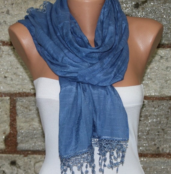 Blue  - Shawl Scarf - Cowl by Fatwoman