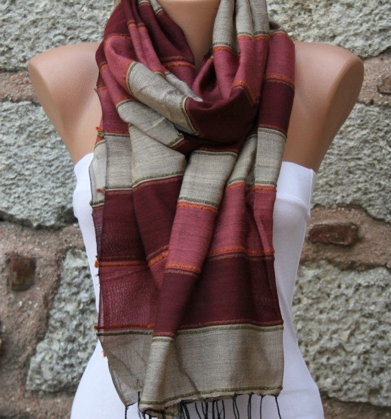 Multicolor Silk Shawl Scarf -  Cowl