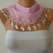 Pink Scarf  - Cotton  Scarf -  Cowl with Lace Edge