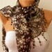 Women Shawl  Scarf -  Cowl with Lace - Brown