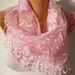 Pink Scarf - Cowl with Lace Edge