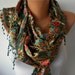 BIG SALE Women Scarf - Cowl with Lace - Multicolor