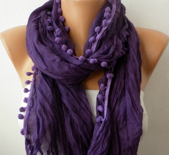 BIG SALE Purple Women Shawl Scarf - Cowl