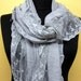 Women Shawl Scarf - Headband Necklace Cowl with Lace - Gray