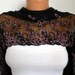 Pink Black Scarf - Headband Necklace Cowl with Lace Edge