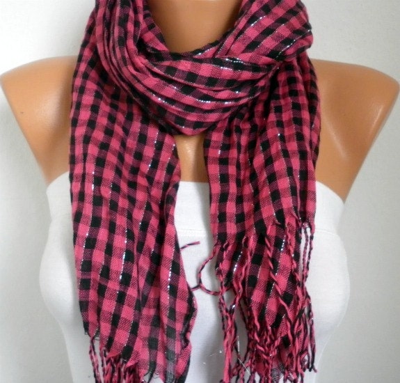 Plaid Women Shawl Scarf - Cowl Scarf - fatwoman