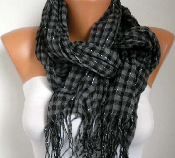 Plaid Women Shawl Scarf - Cowl Scarf - fatwoman