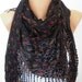Red Black Scarf -  Shawl Scarf -  Cowl Scarf with Fringe - fatwoman