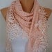 Salmon Scarf  -  Headband Necklace Cowl with Lace Edge