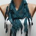 Scarf , Emerald Green Cotton Scarf Woman Cowl