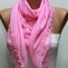 Pink Scarf - Cotton Scarf - Cowl with Lace Edge -