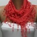Amaranth Scarf - Cotton Scarf - Cowl Scarf - Shawl with Lace Edge -